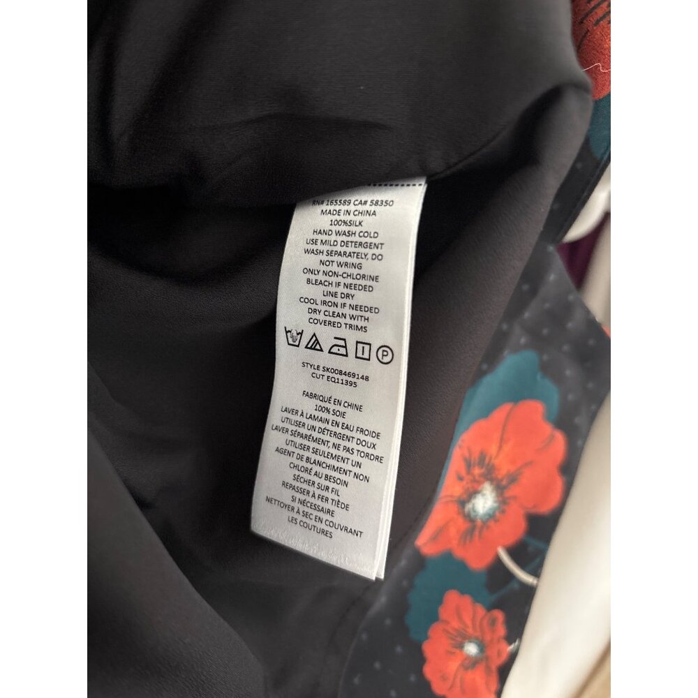 Equipment Femme Delafine Skirt True Black Multi Floral Print, Size 4, NWT - Picture 7 of 7